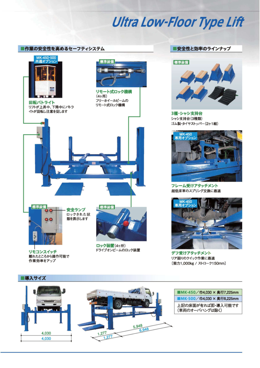 4柱リフト／MK-450・MK-500 – 株式会社イヤサカ